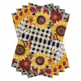 thumbnail image 1 of Sunflower Black Check Kitchen Towels Set of 4, Water Absorbent Dish Towel, Farmhouse Flowers Butterfly Decorative Hand Towels - Quick Drying Cloth for Cooking Baking, 18x28 Inch, 1 of 8