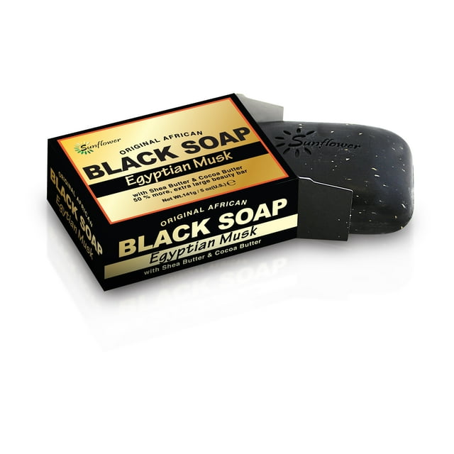Sunflower Black Soap, Egyptian Musk, 5 Oz