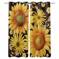 thumbnail image 1 of Sunflower Blackout Curtains for Bedroom Living Room Darkening Curtains 84 Inch Length 2 Panels Set Yellow Floral Elegant Pastoral Flowers Watercolor Window Curtain Window Treatment Drapes 42"x84", 1 of 9