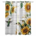 thumbnail image 1 of Sunflower Blackout Curtains for Bedroom Living Room Darkening Curtains 90 Inch Hummingbird Summer Botanical Wooden Black Out Window Curtain Privacy Insulated Window Treatment Grommet Drapes 52"x90"x2, 1 of 9