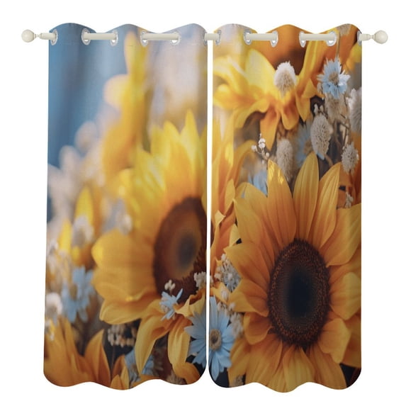 Sunflower Blackout Curtains for Bedroom Curtains Insulated Room Darkening Window Drapes for Living Room