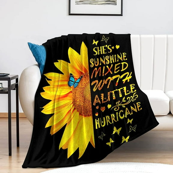 Sunflower Blanket Beautiful Sunflowers Throw Blanket Soft Flannel Lightweight Blanket Gifts for Women Kids Adult