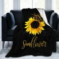 thumbnail image 1 of Sunflower Blanket Butterfly Sunflower Throw Blanket Soft Warm Blankets Lightweight Cozy Flannel Blanke for Bed Couch Sofa 80"x60", 1 of 6