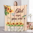 thumbnail image 1 of Sunflower Blanket, Christian Gifts for Women Healing 50" ×40", God Says You are Sunflower Gifts for Mom Sister Wife Girlfriend Christmas Inspirational Soft Religious Throw Blankets for Couch Bed, 1 of 6