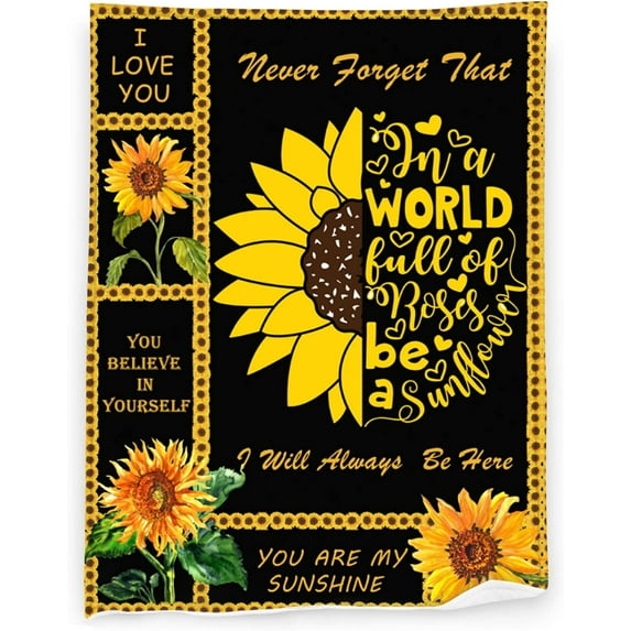 Sunflower Blanket Gifts Ultra Soft Light Weight Sunflower You are My Sunshine Throw Blanket Air Conditioning Blanket for Bed Couch Sofa Living Room Picnic 50x40/60x50/80x60 Inches