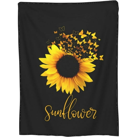 Sunflower Blanket Soft Warm Lightweight Flannel Fleece Blanket Sunflower Gifts Blankets for Women Men Adults 50"x40"