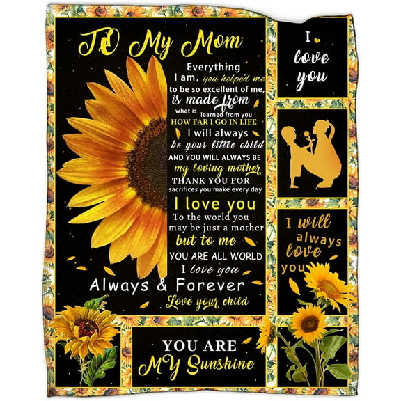 Sunflower Blanket, To My Mom Blanket From Daughter, 50x60in Fleece Blanket