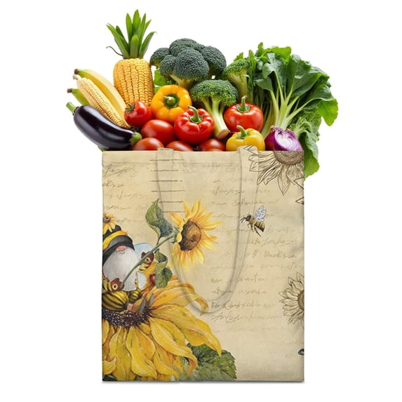Sunflower Bloom Foldable Grocery Bag - Eco-Friendly & Washable Reusable Tote for Busy Moms