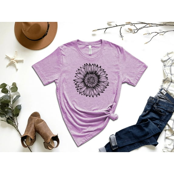 Sunflower Blooming Womens Sunflower Tee, Flower Tee Shirt, Botanical Tee, Wildflower shirt, Flower t-shirt, Sunflower tee, plant lover gift