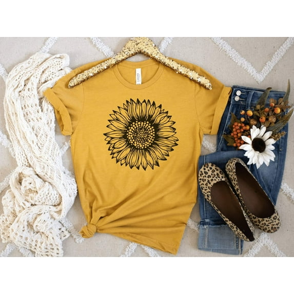 Sunflower Blooming Womens Sunflower Tee, Flower Tee Shirt, Botanical Tee, Wildflower shirt, Flower t-shirt, Sunflower tee, plant lover gift