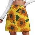 thumbnail image 1 of Sunflower Blossom Skirt Summer Yellow Flowers Print Harajuku Casual A-line Skirts Modern M, 1 of 7