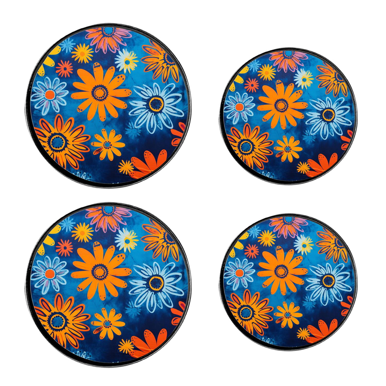 Sunflower Blue Exquisite Stove Burner Covers Set,Gas Stove Burner