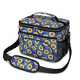 thumbnail image 1 of Sunflower Blue Pattern Insulated Lunch Box for Women Men, Medium Leakproof Cooler Bag with Adjustable Strap, 10"x6.7"x8", 1 of 6