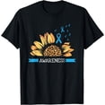 thumbnail image 1 of Sunflower Blue Ribbon Prostate Colon Cancer Awareness Gifts T-Shirt, 1 of 4