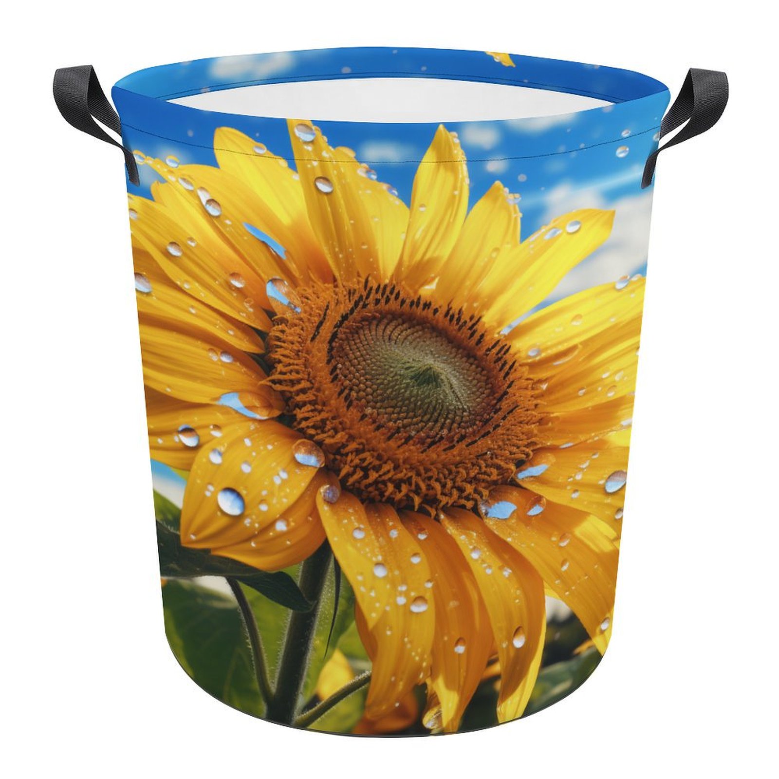 Polygonal Sunflower Laundry Basket