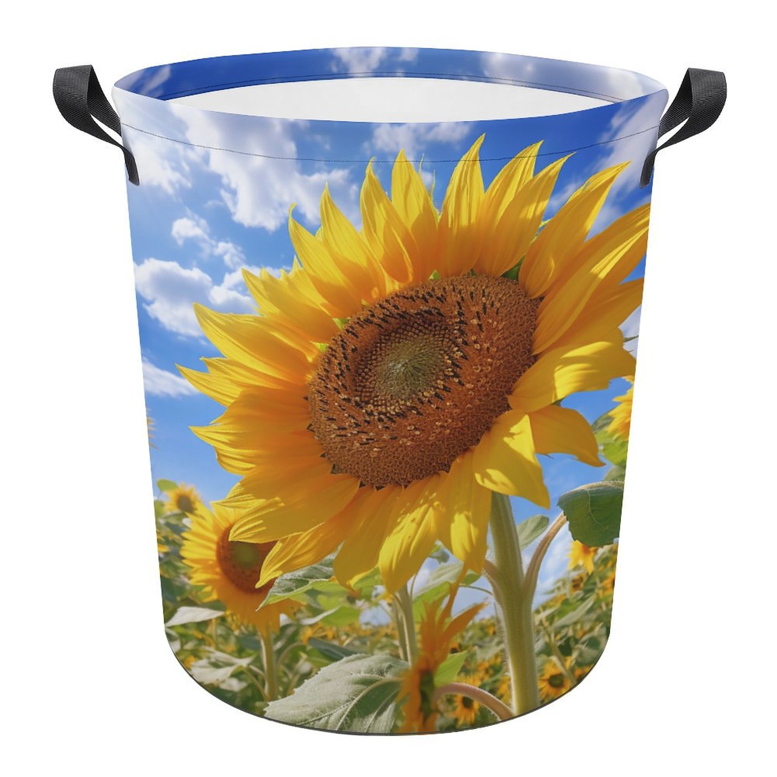 Brown Sunflower Laundry Basket