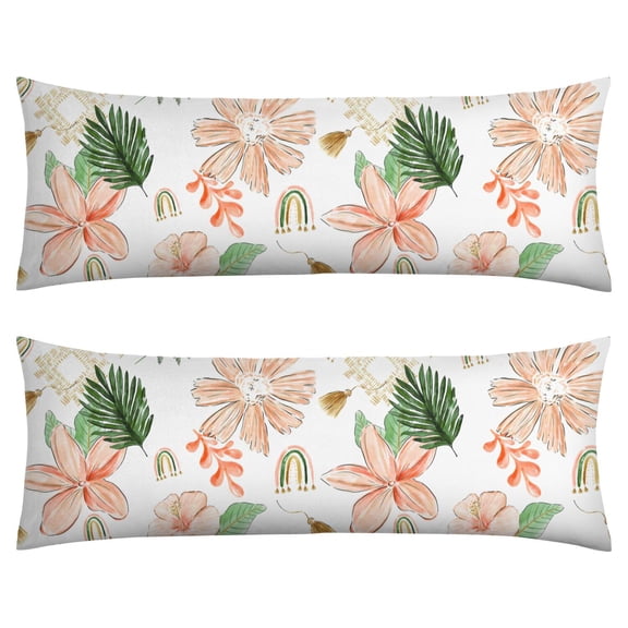 Sunflower Body Pillow Cover 20x54 - Floral Leopard Print Long Pillow Case with Zipper - Soft Breathable Maternity Pillowcase - Full Body Pillow Protector - Aesthetic Bed Pillow Cover