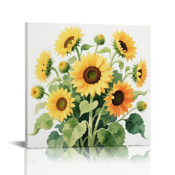 Sunflower Botanical Canvas Wall Art, Wall Art , Canvas Print Ready To Hang Room Home Art Decor