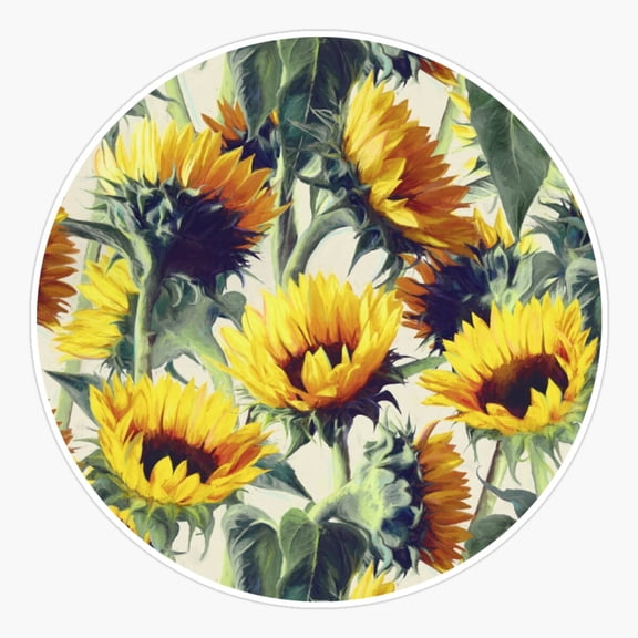 Sunflower Botanical Garden Everyday Decor Art Simple Style Vinyl Sticker