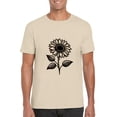 thumbnail image 1 of Sunflower Botanical Silhouette Elegant Floral Graphic Tee, for men & women, up to size 5XL, 1 of 3