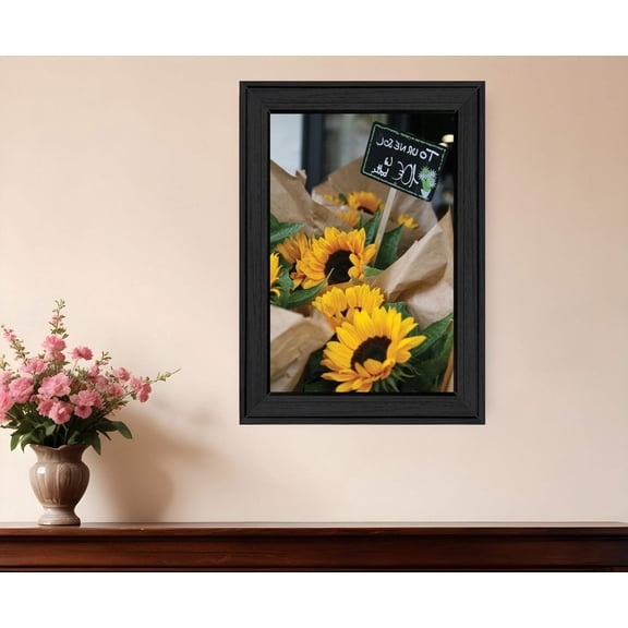 Sunflower Bouquet Black Framed Print Wall Art