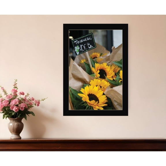 Sunflower Bouquet Black Framed Print Wall Art