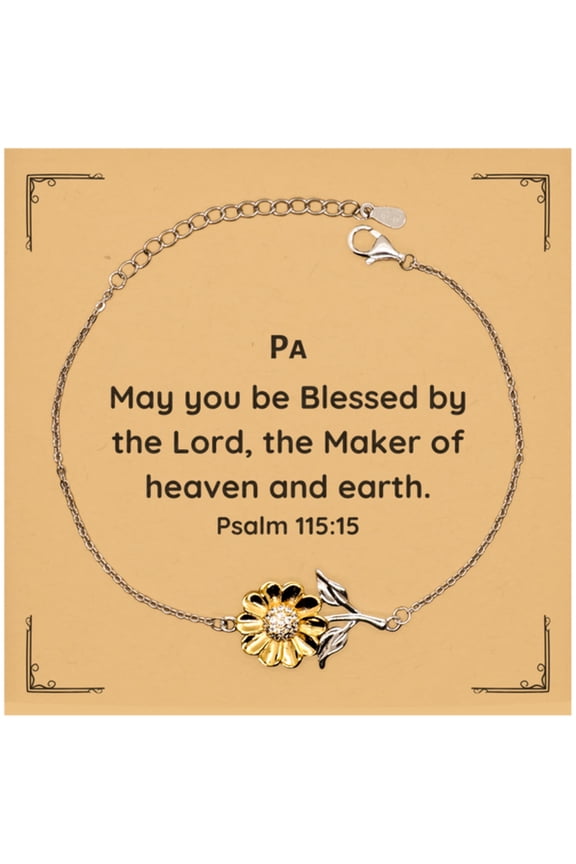 Sunflower Bracelet Graduation Gift May you be blessed by the Lord, Inspirational Jewelry for Her