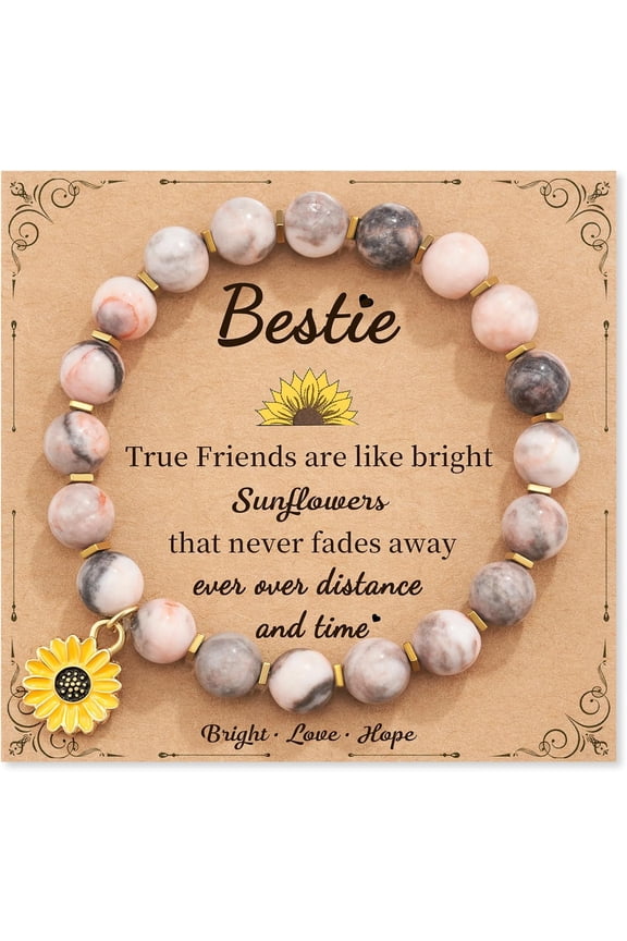 Sunflower Bracelet Jewelry  Birthday Inspirational Gifts for Women Friends Daughter Niece Granddaughter Adults