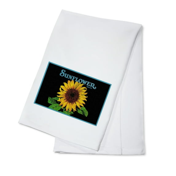 Sunflower Brand Crate Label (100% Cotton Tea Towel, Decorative Hand Towel, Kitchen and Home)