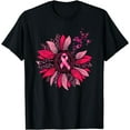 thumbnail image 1 of Sunflower Breast Cancer Awareness Month Ribbon Sunflower T-Shirt, 1 of 4