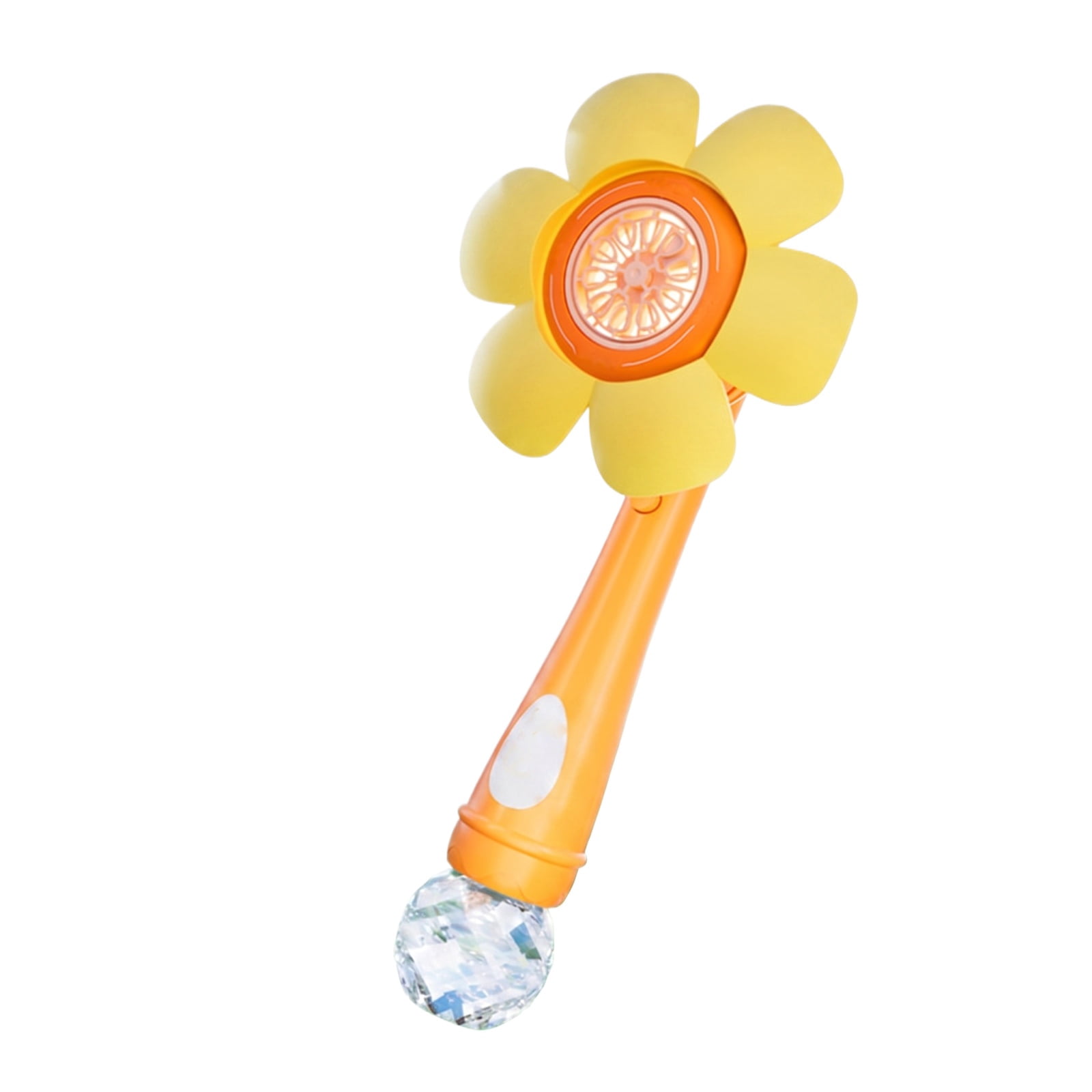 Sunflower Bubble Blowing Machine, USB Rechargeable Automatic Snowflake Bubble Maker with Flower Shower Design, Electric Handheld Bubble Blower with 80ml Bubble Solution (Orange)