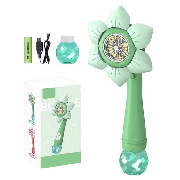 Sunflower Bubble Wand Machine, Automatic Bubble Blower with 80ml Solution, Handheld Bubble Maker for Outdoor Parties, Backyard & Summer Fun