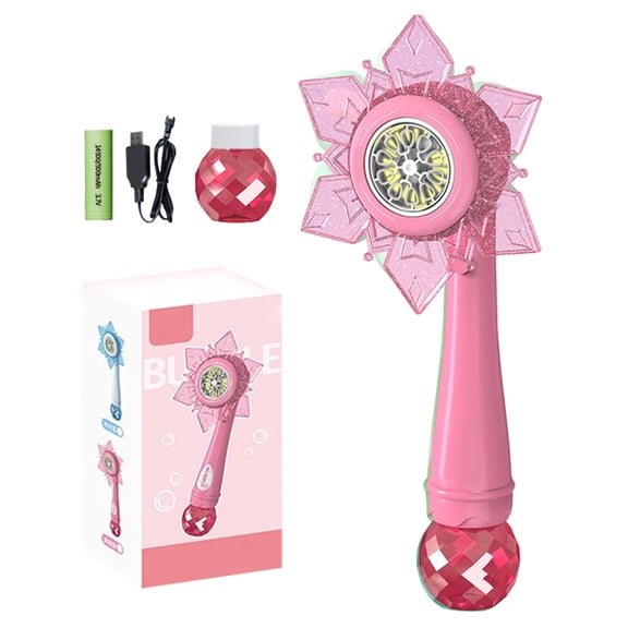 Sunflower Bubble Wand Machine, Automatic Bubble Blower with 80ml Solution, Handheld Bubble Maker for Outdoor Parties, Backyard & Summer Fun
