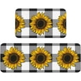 thumbnail image 1 of Sunflower Buffalo Plaid Kitchen Mats for Floor, Black White Lattice Kitchen Rug Runner Non-Slip Kitchen Mats and Rugs 2PCS Absorbent Standing Mats for Office Desk Sink, 1 of 6