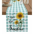 thumbnail image 1 of Sunflower Burlap Cotton Table Runner 18x72 Inches Long, Teal Green Check You Are My Sunshine Bee Farmhouse Table Runners, Outdoor Dining Tablecloths Decor for Baby Shower/Party/Wedding, 1 of 6