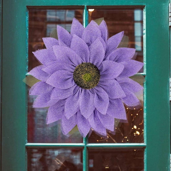 Sunflower Burlap Wreath Handmade Farmhouse Floral Arrangement For Door Wall Wedding Party Home Decoration