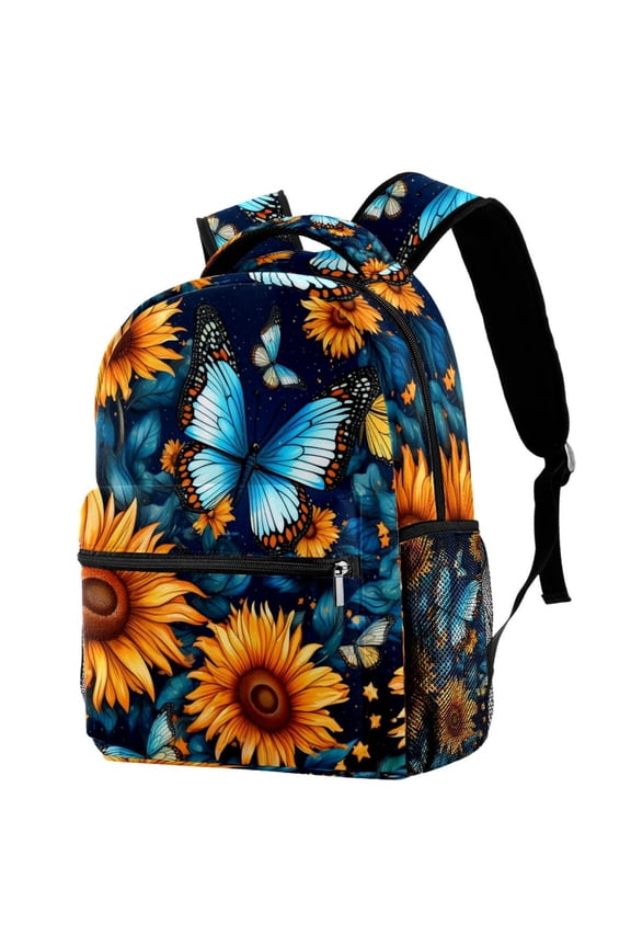Sunflower Butterfly Backpack Lightweight Bookbag Travel Rucksack Laptop Daypack for Women Men