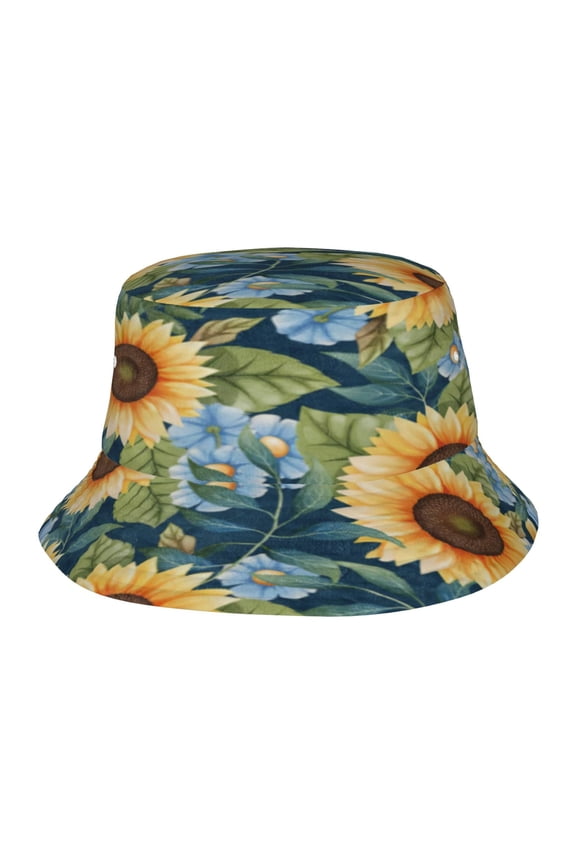 Sunflower Butterfly Fisherman's Hat Lightweight and Breathable Sun Hat Suitable for Both Men and Women
