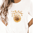 thumbnail image 1 of Sunflower Butterfly Graphic Soft Regular Fit Tee T-Shirt Print Top Short Sleeve Round Neck White S-5XL, 1 of 4