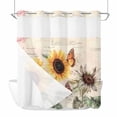 thumbnail image 1 of Sunflower Butterfly No Hook Shower Curtain Waterproof, Bathroom Curtains with Snap in Liners and See Through Top Window, Vintage Farm Floral Watercolor Hotel Style Bathtub Curtains Shower 72"Wx72"L, 1 of 8