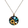 thumbnail image 1 of Sunflower Butterfly Necklace Personalized Custom Photo Round Pendant Adjustable Stainless Steel Necklaces with Gift Box for Men Women Mothers Valentine's Jewelry Gift, 1 of 6