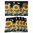 thumbnail image 1 of Sunflower Butterfly Placemats Set of 6, Green Leaf Spring Flower Plant Black Non-Slip Place Mats Washable Table Mats for Kitchen Dining Table Decorations Indoor/Outdoor, 1 of 9