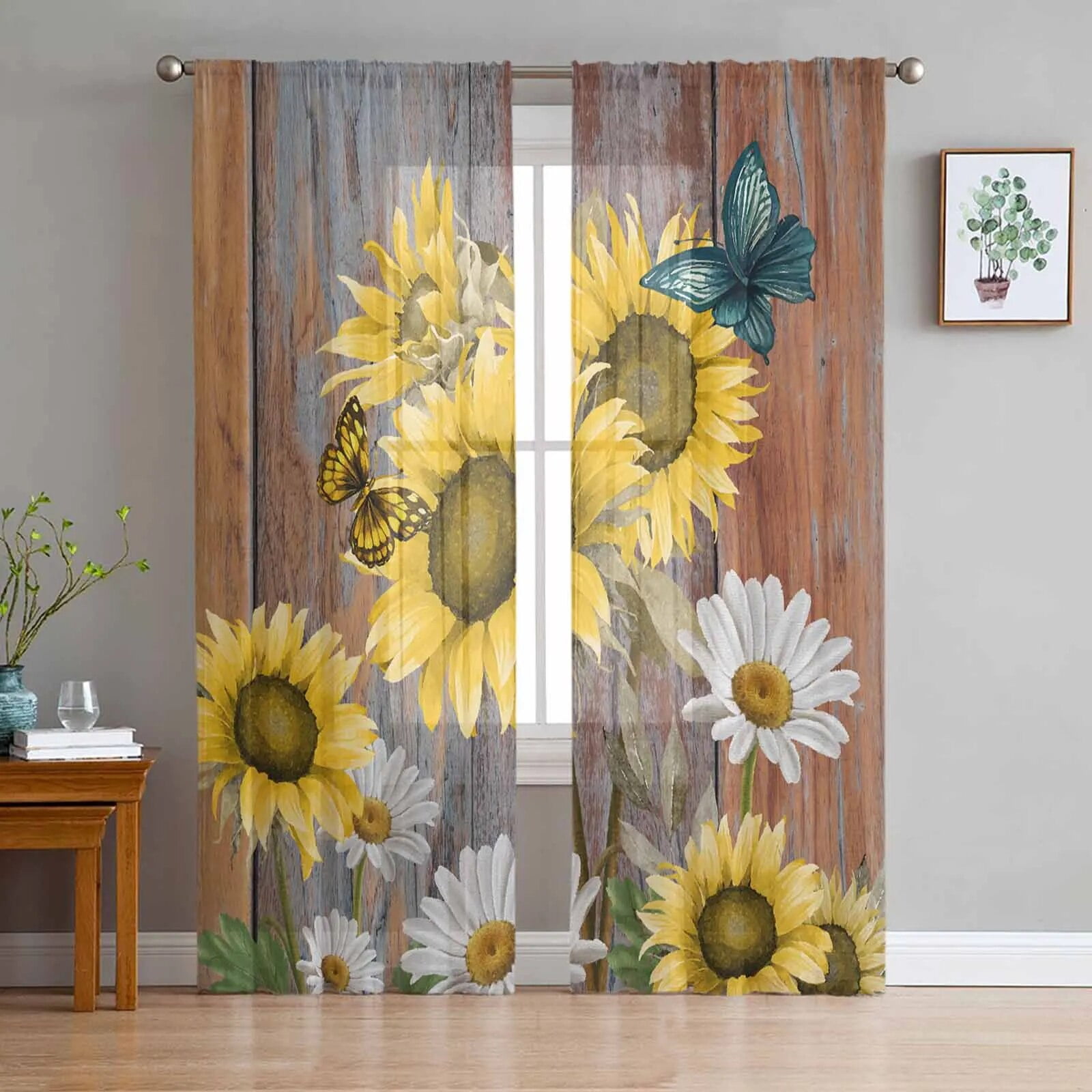 Sheer Sunflower Curtains - c46ilnk