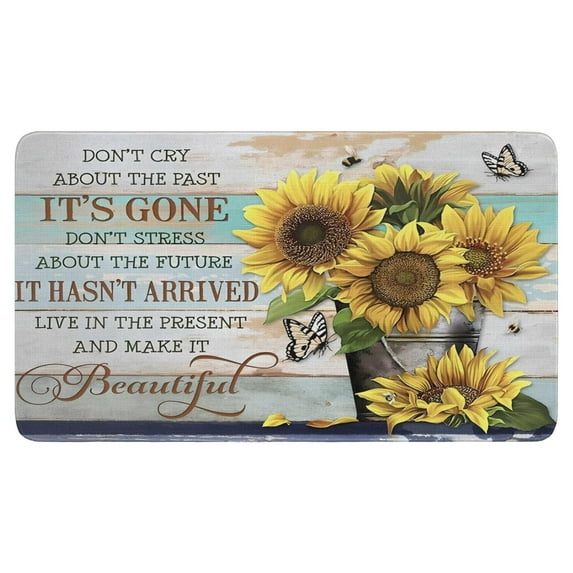 Sunflower Butterfly Welcome Doormat for Indoor/Outdoor Entrance Sunflower Butterfly Decoration Door Mat Kitchen Door Mat Bedroom Doormat 17x30 Inch