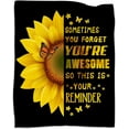 thumbnail image 1 of Sunflower Butterfly You are Awesome Throw Blanket Sunflower Gifts for Women Inspirational Gift for Women Throw Blanket Mom Grandmother Wife Sister Daughter 60"x80", 1 of 6