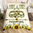 thumbnail image 1 of Sunflower Cabin Duvet Cover Camper Decor Camping Bedding Set for Kids Boys Girls, Happy Camp Travel Car Comforter Cover Yellow Flowers Barn Door Bed Set, Botanical Bedroom Decor, 1 of 4
