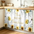 thumbnail image 1 of Sunflower Cabinet Curtain 32"Wx55"L, Dustproof Pantry Door Curtain with Self Adhesive Tape, Summer Botanical Green Eucalyptus Leaves Tall Storage Cover Privacy Drape for Bathroom Kitchen Laundry Room, 1 of 9
