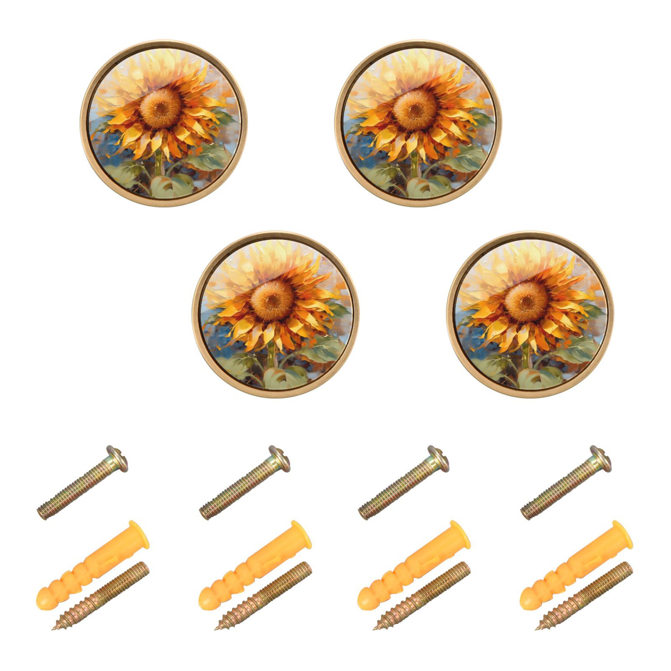 Sunflower Knobs Kitchen Drawers Knobs Door Round Pulls Knob
