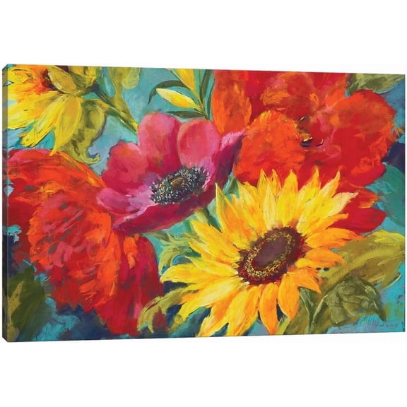 Sunflower Canvas Wall Art - Colorful Plants Sunflowers Prints Pictures, Framed Artwork for Home Wall Decor (12x18 Inches)