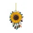 thumbnail image 1 of Sunflower Car Hanging Ornament Cute Retro Sunflower Car Interior Decoration Car Rear View Mirror Charm Keychain, 1 of 8